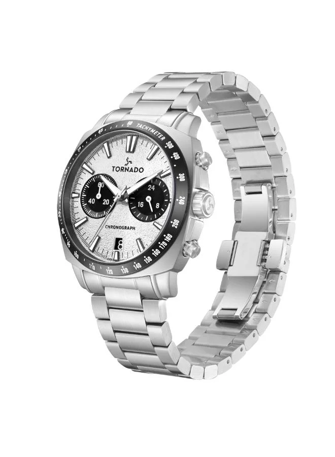 تورنيدو Men's Solid stainless steel Chronograph Watch T25104S-SBSW-B - 42mm